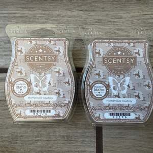 Hometown Cowboy Wickless Candle Scentsy Warmer Wax Bar, Lot of 2